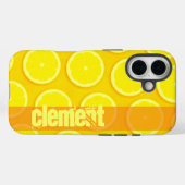Lemon slice bright yellow name iphone case (Achterkant (horizontaal))