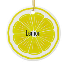 Lemon Slice Citrus Ceramic Ornament