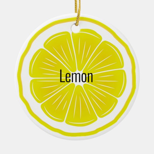 Lemon Slice Citrus Ceramic Ornament (Voorkant)