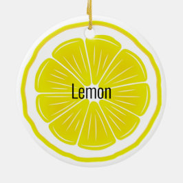 Lemon Slice Citrus Ceramic Ornament