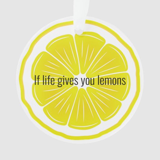 Lemon Slice Citrus Design Acryl Ornament (voorkant)