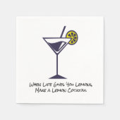 Lemon Slice en Cocktails Napkin Servet (Voorkant)