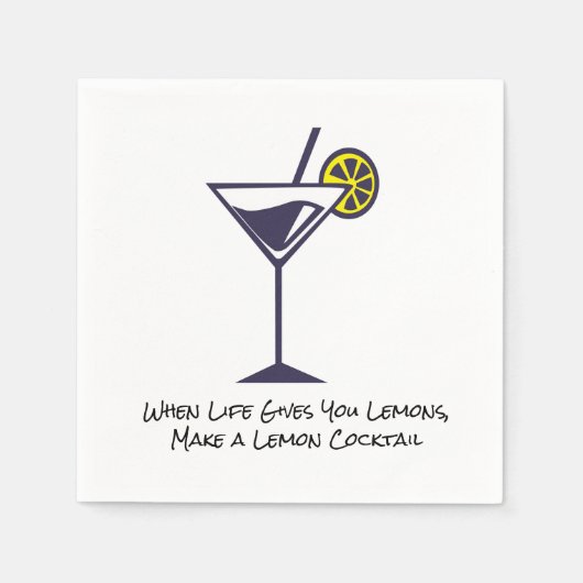 Lemon Slice en Cocktails Napkin Servet (Voorkant)