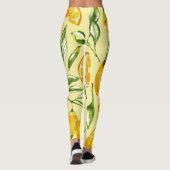 Lemon Slice Fruit Yellow Pattered | LEGGINGS (Achterkant)