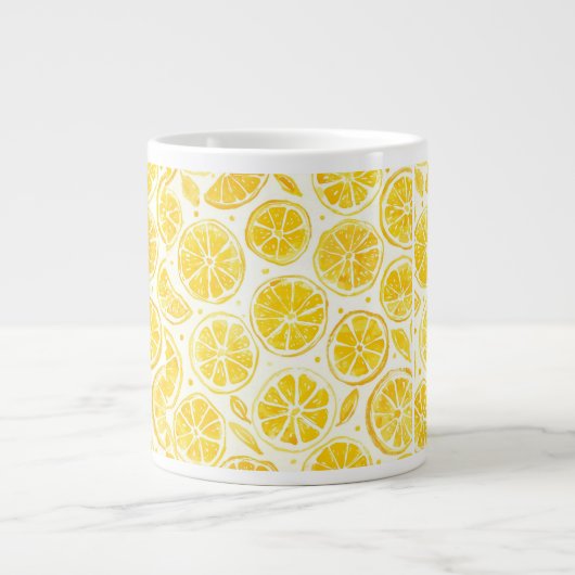 Lemon Slice Full Pattern Bright Yellow Kitchen Mug Grote Koffiekop (Voorkant)