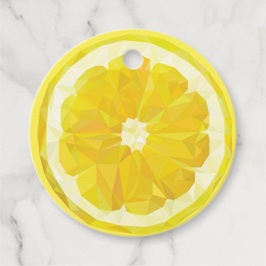 Lemon Slice Geometric Design Fruit Bedankjes Labels (Voorkant)