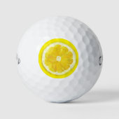 Lemon Slice Geometric Design Fruit Golfballen (Voorkant)