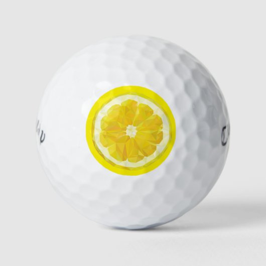 Lemon Slice Geometric Design Fruit Golfballen (Voorkant)