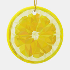 Lemon Slice Geometric Design Fruit  Keramisch Ornament