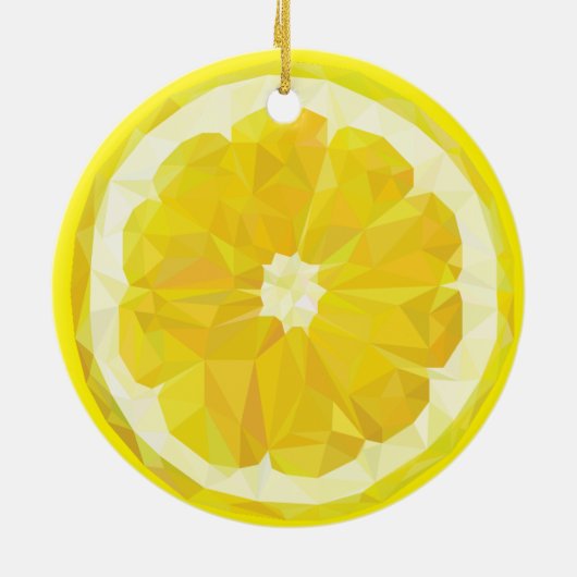 Lemon Slice Geometric Design Fruit Keramisch Ornament (Achterkant)
