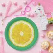 Lemon Slice Geometric Design Fruit Papieren Bordje (Feest)