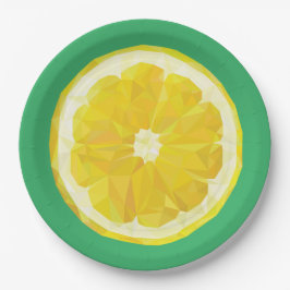 Lemon Slice Geometric Design Fruit Papieren Bordje