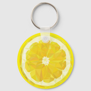 Lemon Slice Geometric Design Fruit Sleutelhanger