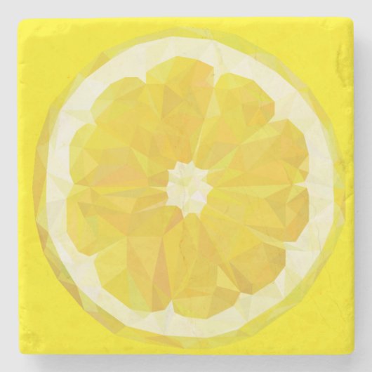Lemon Slice Geometric Design Fruit Stenen Onderzetter (Voorkant)