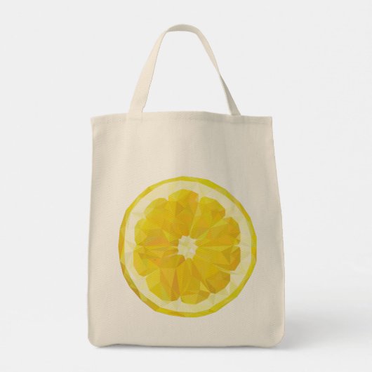 Lemon Slice Geometric Design Fruit Tote Bag (Achterkant)