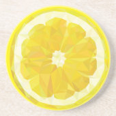 Lemon Slice Geometric Design Fruit Zandsteen Onderzetter (Voorkant)