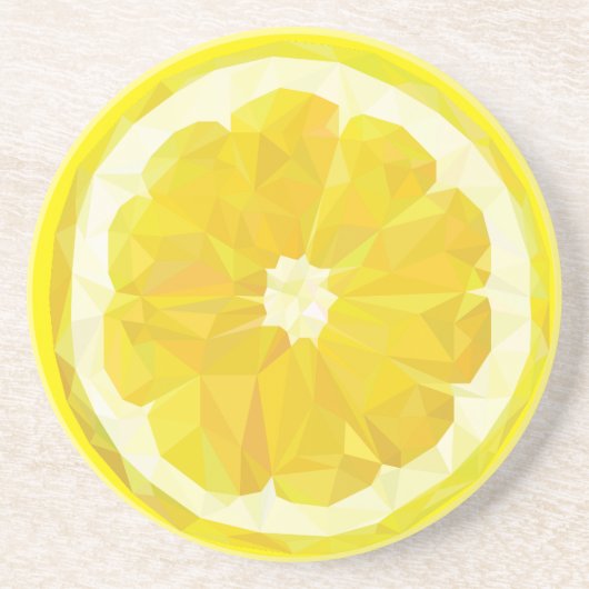 Lemon Slice Geometric Design Fruit Zandsteen Onderzetter (Voorkant)