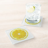 Lemon Slice Geometric Design Glazen Onderzetter (Schuin)