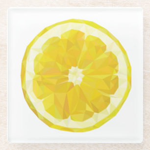 Lemon Slice Geometric Design Glazen Onderzetter