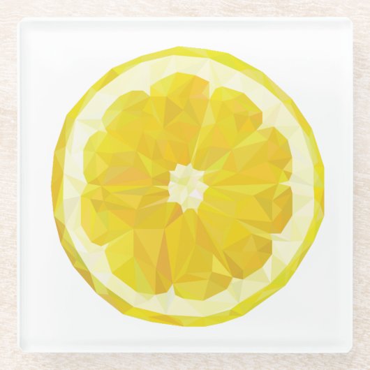 Lemon Slice Geometric Design Glazen Onderzetter (Voorkant)