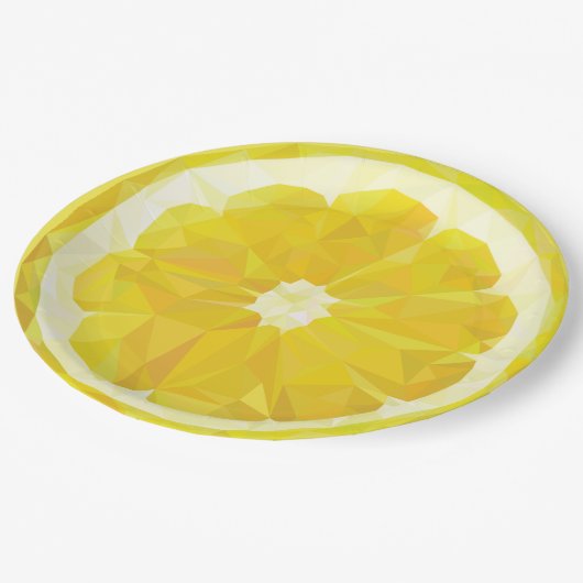 Lemon Slice Geometric Design Papieren Bordje (Gekanteld)