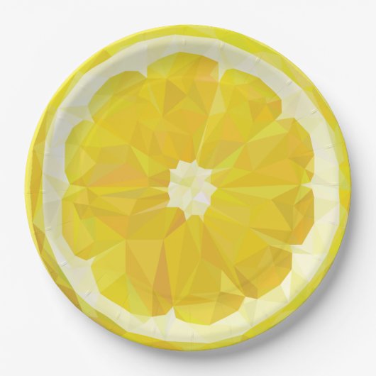 Lemon Slice Geometric Design Papieren Bordje (Voorkant)