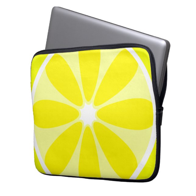 Lemon Slice Neopree Electronics Bag Laptop Sleeve (Voorkant Links)