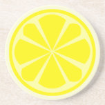 Lemon Slice-Onderzetter Zandsteen Onderzetter<br><div class="desc">Een onderzetter met een illustratie van een citroenplak.</div>