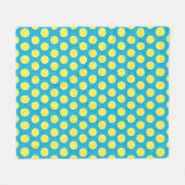 Lemon Slice Pattern Blue Fleece Blanket (Voorkant (Horizontaal))