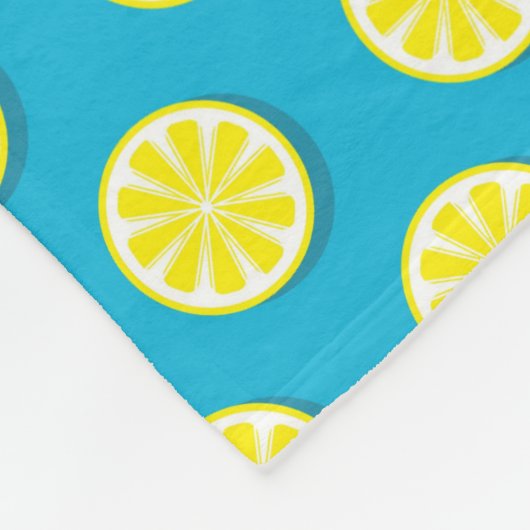 Lemon Slice Pattern Blue Fleece Blanket (Hoek)