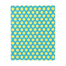 Lemon Slice Pattern Blue Fleece Blanket