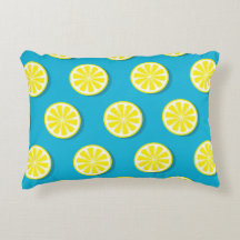Lemon Slice Pattern op Blue Reversible