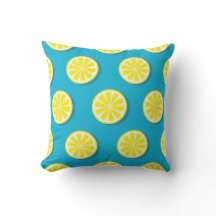 Lemon Slice Pattern op Blue Reversible