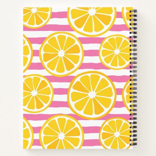 Lemon Slice Pink Stripe Notitieboek (Achterkant)