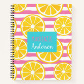 Lemon Slice Pink Stripe Notitieboek (Voorkant)