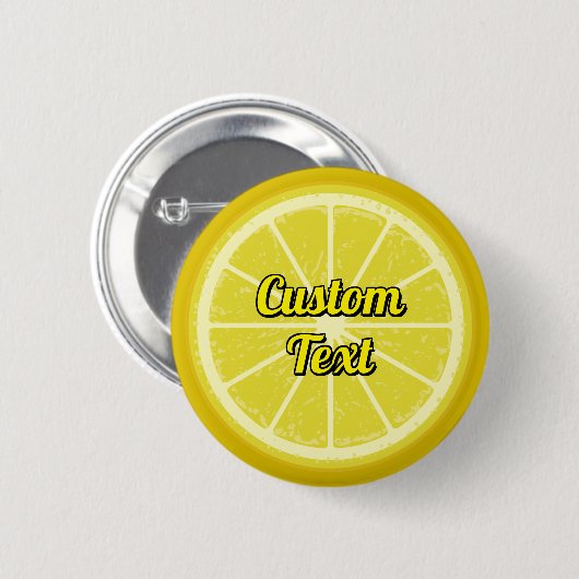 Lemon Slice Ronde Button 5,7 Cm (Voorkant /achterkant)