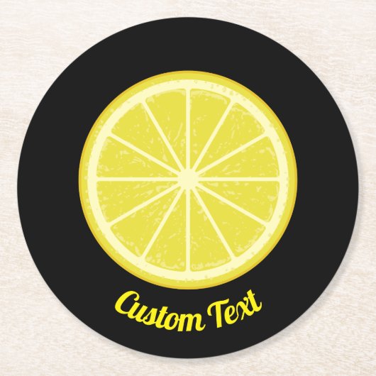 Lemon Slice Ronde Kartonnen Onderzetter (Voorkant)