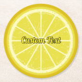 Lemon Slice Ronde Kartonnen Onderzetter (Voorkant)