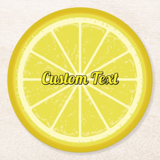 Lemon Slice Ronde Kartonnen Onderzetter (Voorkant)
