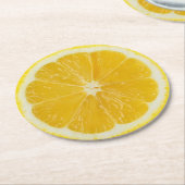 Lemon Slice Ronde Kartonnen Onderzetter (Gebogen)