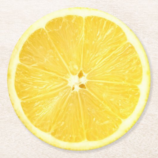 Lemon Slice Ronde Kartonnen Onderzetter (Voorkant)