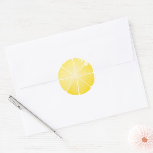Lemon Slice Ronde Sticker (Envelop)