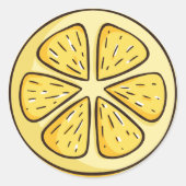 Lemon Slice Ronde Sticker (Voorkant)