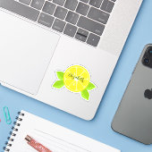 Lemon Slice Sticker (Laptop met iPhone)