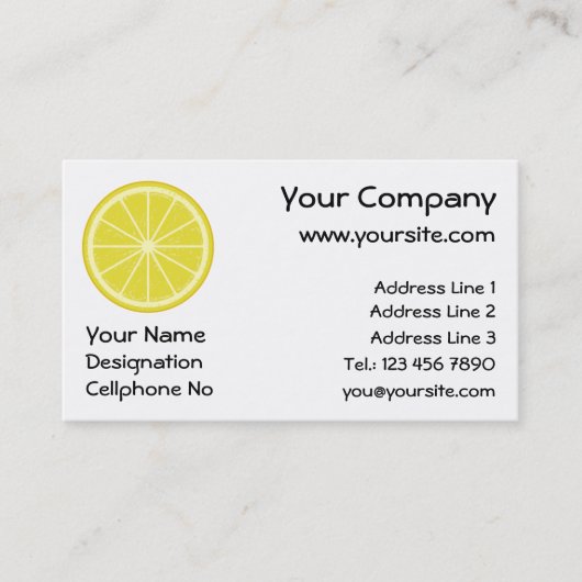 Lemon Slice Visitekaartje (Voorkant)
