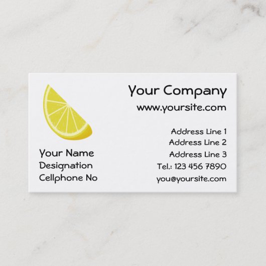 Lemon Slice Visitekaartje (Voorkant)