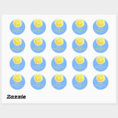 Lemon Slice Waterverf Blue Baby shower Ronde Sticker (Vel)