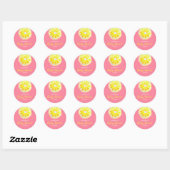 Lemon Slice Waterverf Roze Baby shower Ronde Sticker (Vel)