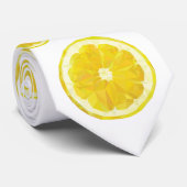 Lemon Slice yellow stropdas. Stropdas (Opgerold)