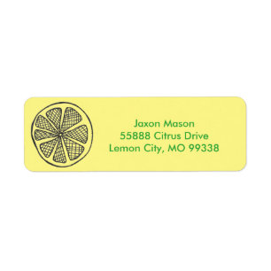 Lemon Slices Adresetiketten Etiket